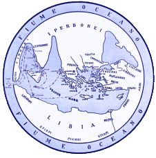 Il mondo conosciuto dai Greci nell'et arcaica e i viaggi di Ulisse secondo l'antica tradizione. Clicca per ingrandire.