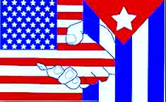 Cuba and the US shaking hands