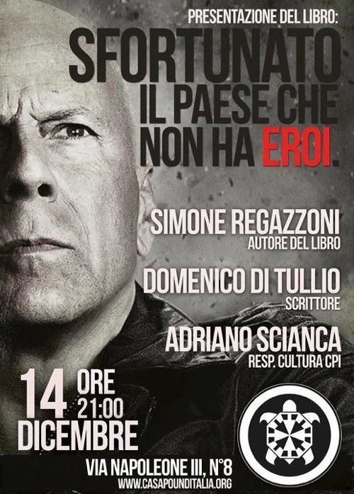 Dalla crapa pelata del Duce contro le plutocrazie all'immaginario subalterno e americanista espresso nella crapa pelata di Bruce Willis