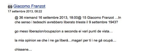 Commento lasciato da Franzot nel forum triestino bora.la