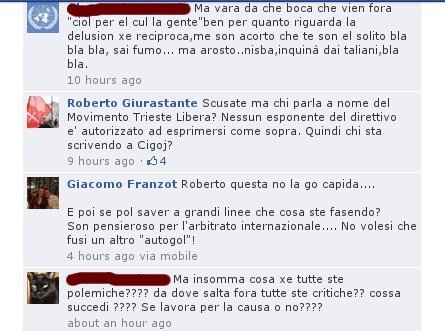 Giurastante, come già Parovel, si chiede chi si stia firmando "Movimento Trieste Libera"