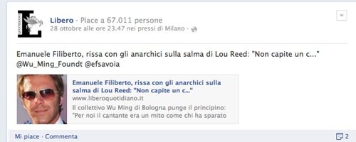 Rissa con gli anarchici sulla tomba di Lou Reed