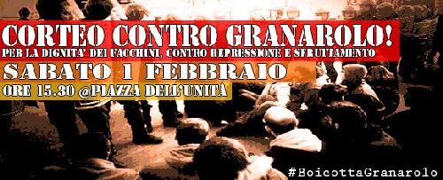 Corteo dei facchini contro Granarolo, Bologna, sabato 12 febbraio, h. 15:30 in Piazza dell'Unità