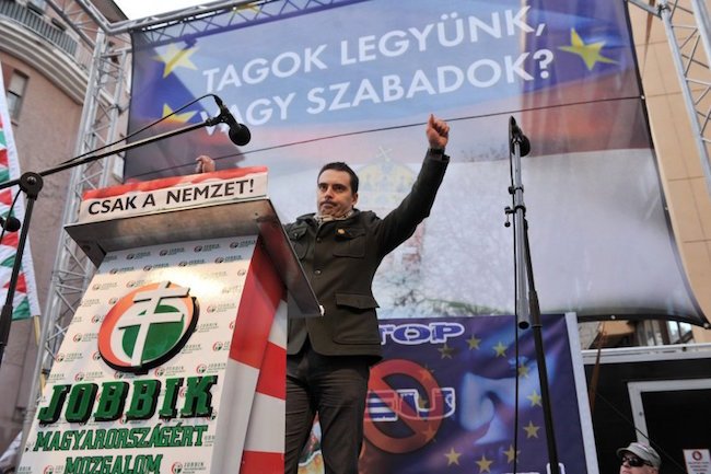 Manifestazione del partito di estrema destra ungherese Jobbik.