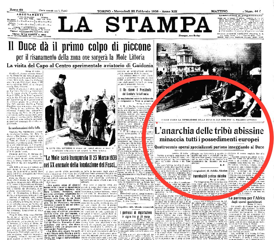 La Stampa, 20 febbraio 1935.