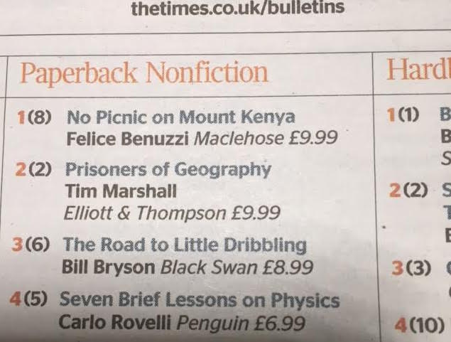 No Picnic on Mount Kenya primo in classifica in UK