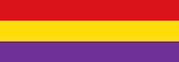 N.B. Questa non è la bandiera dello stato monarchico post-franchista spagnolo ma quella della Repubblica spagnola sconfitta nella guerra civile.
