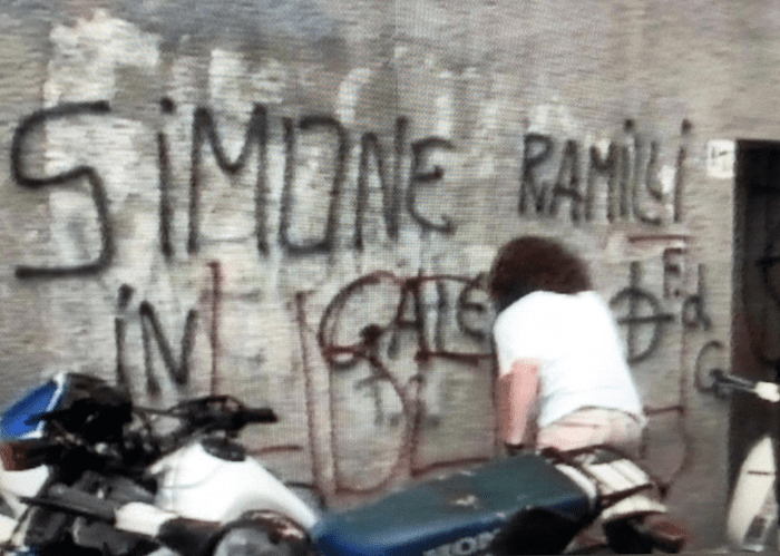 Catanzaro, 1991, scritta fascista SIMONE RAMILLI IN GALERA