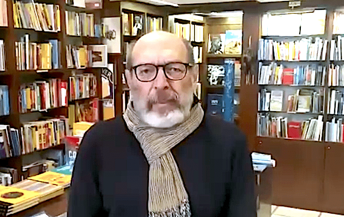 Beppe Muraro alla libreria Gulliver di Verona, marzo 2021 (trentennale dell'apertura).