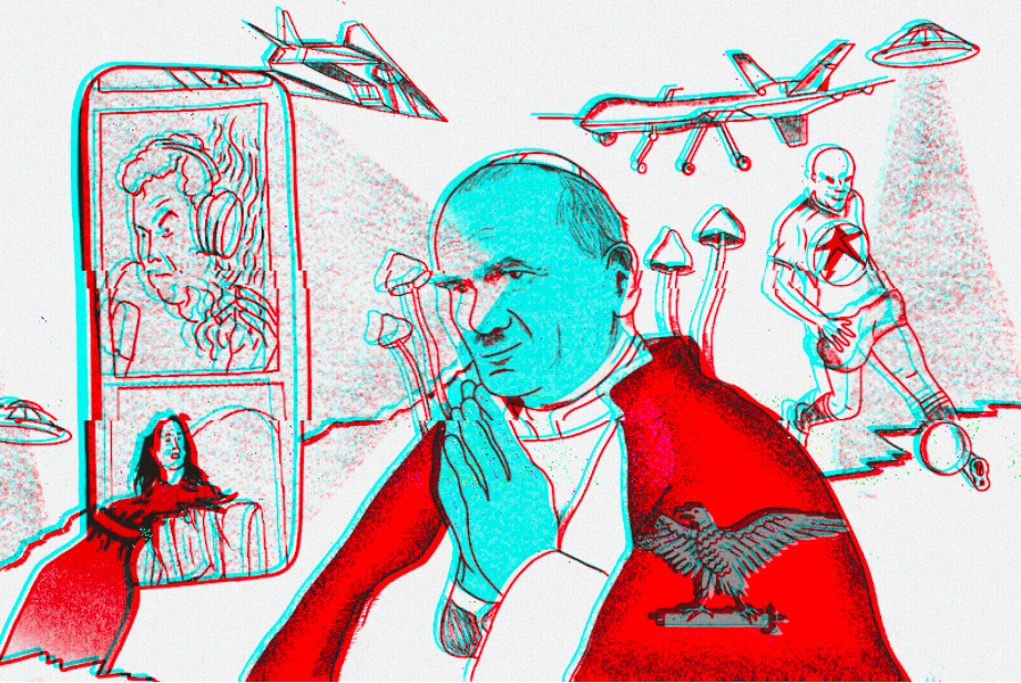 Lagrimas Lacrimogenas, illustrazione ispirata a Ufo 78 per la Fabrica del Periodismo, 2025.