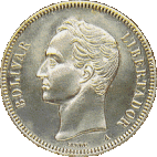 Simon Bolivar su una moneta venezuelana